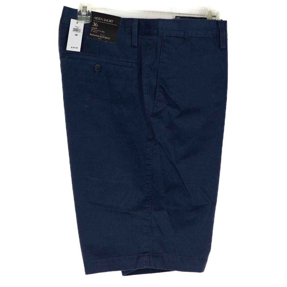 NWT Banana Republic Mens 10" Aiden Slim-Fit Cotton Shorts Blue Size 36